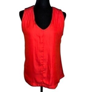 Amichi Vibrant Red Orange Sleeveless Blouse